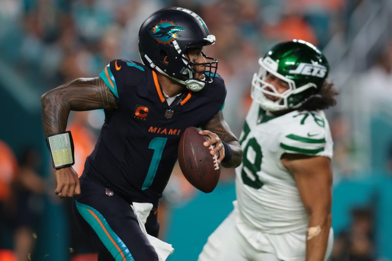 Why are Dolphins wearing dark blue uniforms against Jets on ‘MNF?’