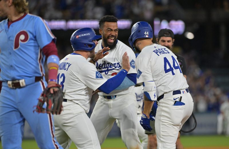 Dodgers knock out Phillies on walk-off error in MLB playoff thriller
